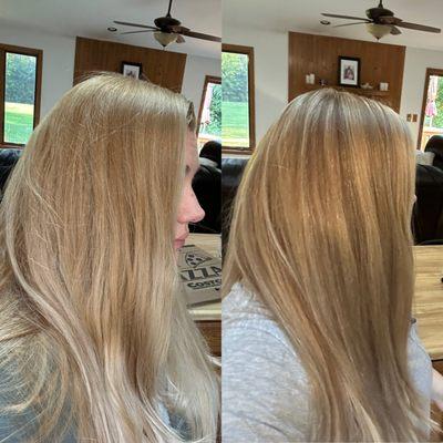 Left original hair, right after 1st session.