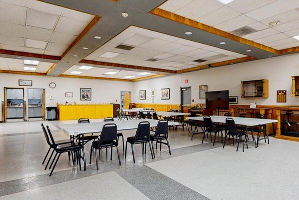 Expansive dining room or reception hall - can be rented with or without tables.  In-house catering is available.