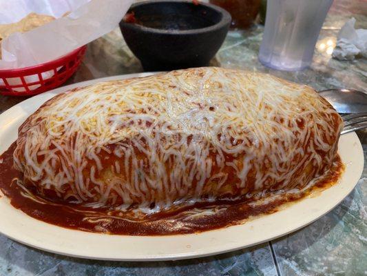 Huge Lengua Wet Burrito! Yum! Real deal Mexican food here!