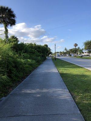 Walking path along inlet