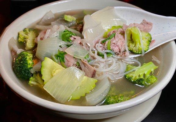 Beef PHO and vegetable soup.