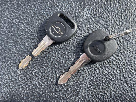 Repair a broken car key