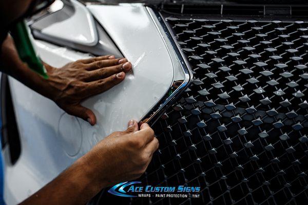 2018 Lexus LC500 full front end XPEL Paint Protection Film (Clear Bra) install along with nano ceramic tint at our facility in Palm Beach!