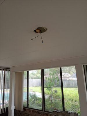 Removal of old ceiling fan