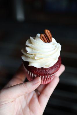 Red Velvet cupcake. Cake was good but frosting was missing that cream cheese flavor.