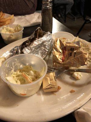 The empty plate of a happy diner.