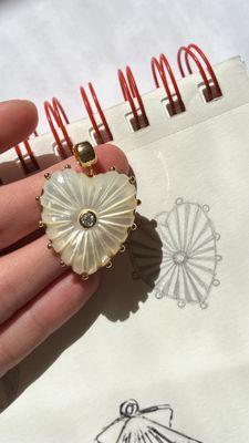 Malene Mother of Pearl Charm, from design phase to the final product