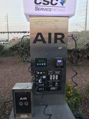 Has station air and water pump with card reader.