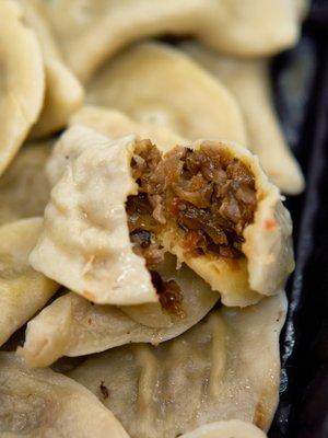 Sauerkraut and Mushroom Varenyky: 16 dumplings for $12