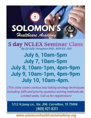 5 day NCLEX Seminar Class