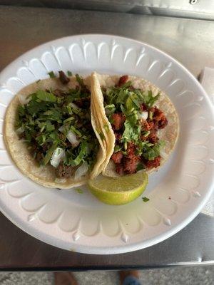 Chicken and fajita tacos