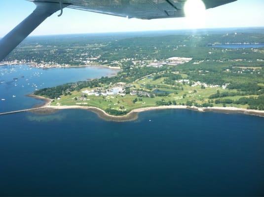 The view of Samoset Golf Course in Rockland from 1500 ft.