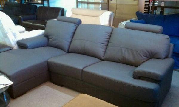 Leather sectional