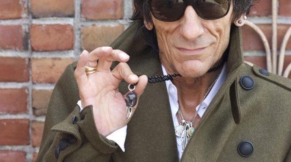 Guitarist Ron Wood of The Rolling Stones wearing men's jewelry by NYC designer Lazaro SoHo.