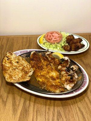 pechuga de pollo asado, camarones asado & pescado asado (broiled chicken cutlet, broiled shrimp & broiled fish)