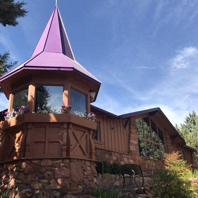 Cute chapel w purple roof