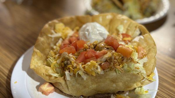 Tostada... Shredded chicken