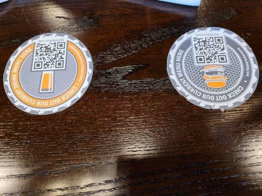 Scan for food and drink menu