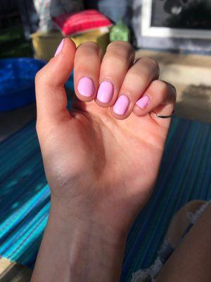 Pink Shellac Manicure.