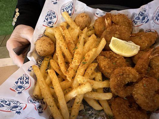 Fried shrimp and fries