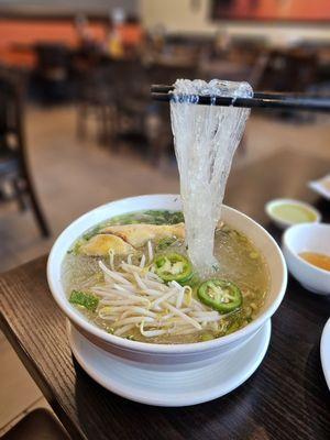 Chicken pho with glass noodles