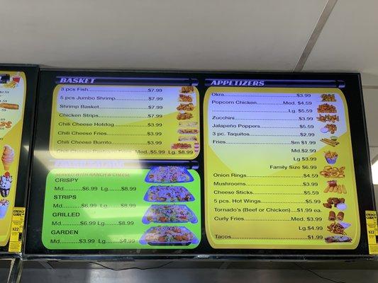 Menu/ prices as of April 2021.