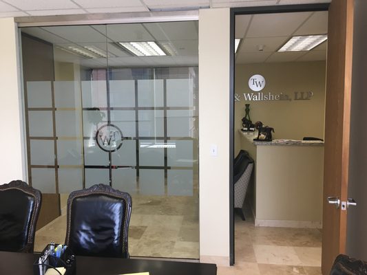 Frosted or etched glass brings a modern flair to any office or conference room glass.