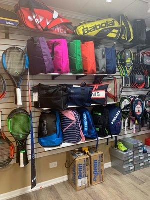 Nice selection of backpacks and tennis bags!