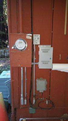 Backup generator panel installation.