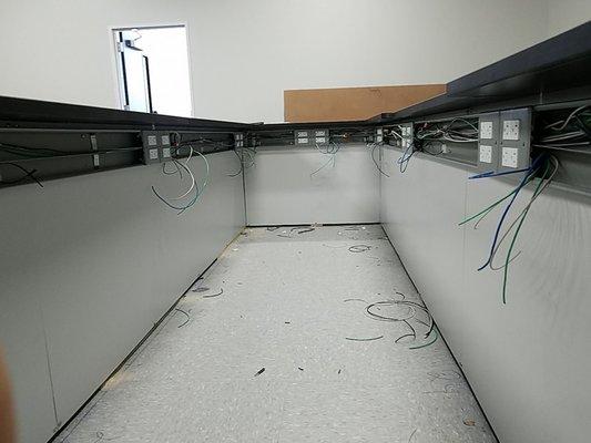 Industrial lab wiremold installation.