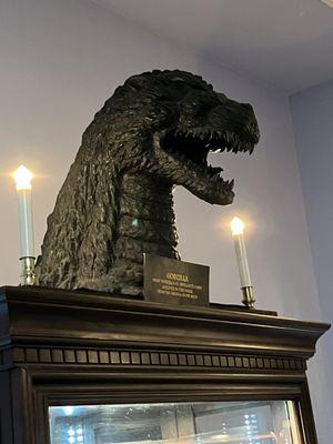 Bust of Godzilla.