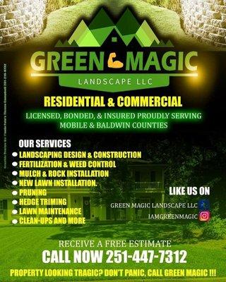 If your property looks tragic dont Panic, call Green Magic!