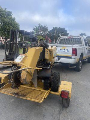 Tree service equipment ready for work