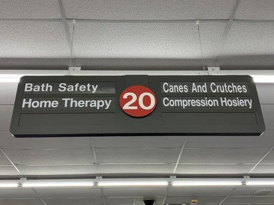 Home therapy, bath safety, canes and crutches, compression hosiery