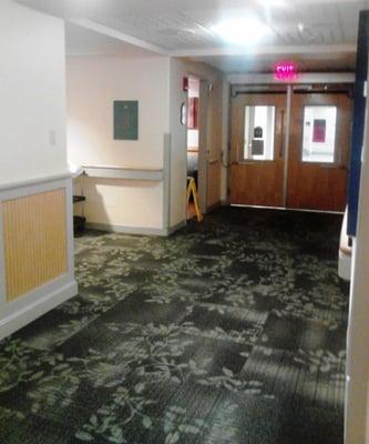 Carpet tiles in the hallways of the Mom's Place at Catholic Medical Center (Manchester NH)