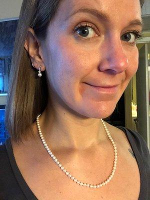 Pearl earrings from Zales to match my necklace!