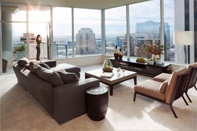 Living room of 44 Monroe Apartments in Phoenix, AZ.