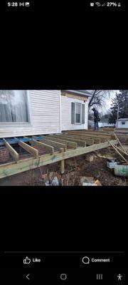 Call porch removal including framing a new roof