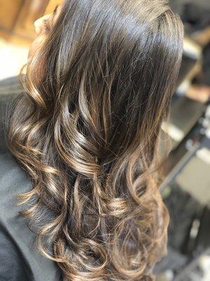 Cinnamon soft Balayage for low maintaince , fall colors