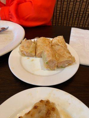 Shrimp in bean curd dim sum.