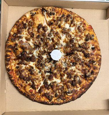 Mushroom Meat Pizza ( not recommended)