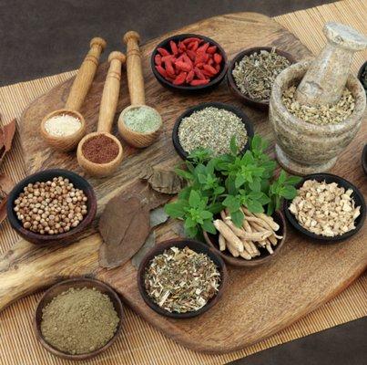 Raw herbs often used in medicinal compounds