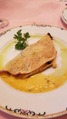 Seafood Crepe:  Shrimp, scallops and crab meat