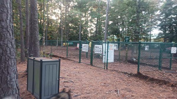 The front of the dog park and the double gated entry