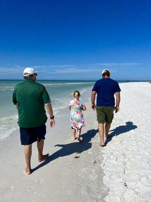 beach walk on perfect white sand!