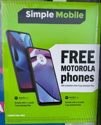 LIMITED TIME OFFER!  Get a FREE Motorola G Pure smartphone!  Pay just 1 month of service + activation and get:  - Motorola G Pure smartphone