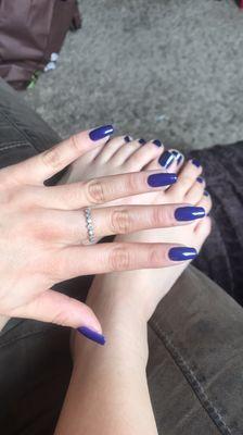 Gel Manicure & Regulr Pedicure in matching OPI colors