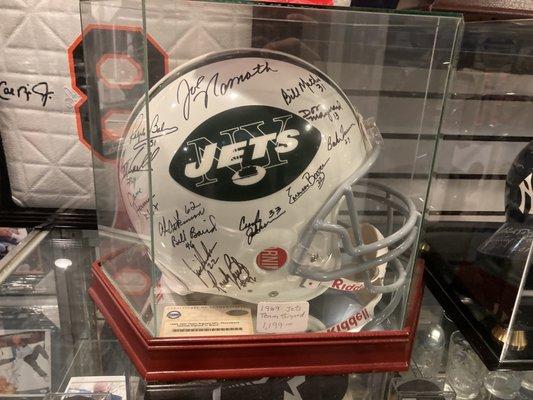 1969 Jets team signed helmet