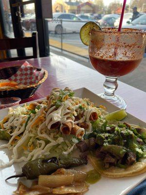 One of the best Michelada's I've had in a long time. Food is always good!