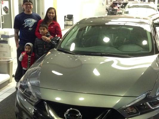 Congratulations, Theresa and Melvin, on your Nissan Maxima. Sophisticated style and big power for your driving adventures. Have fun!